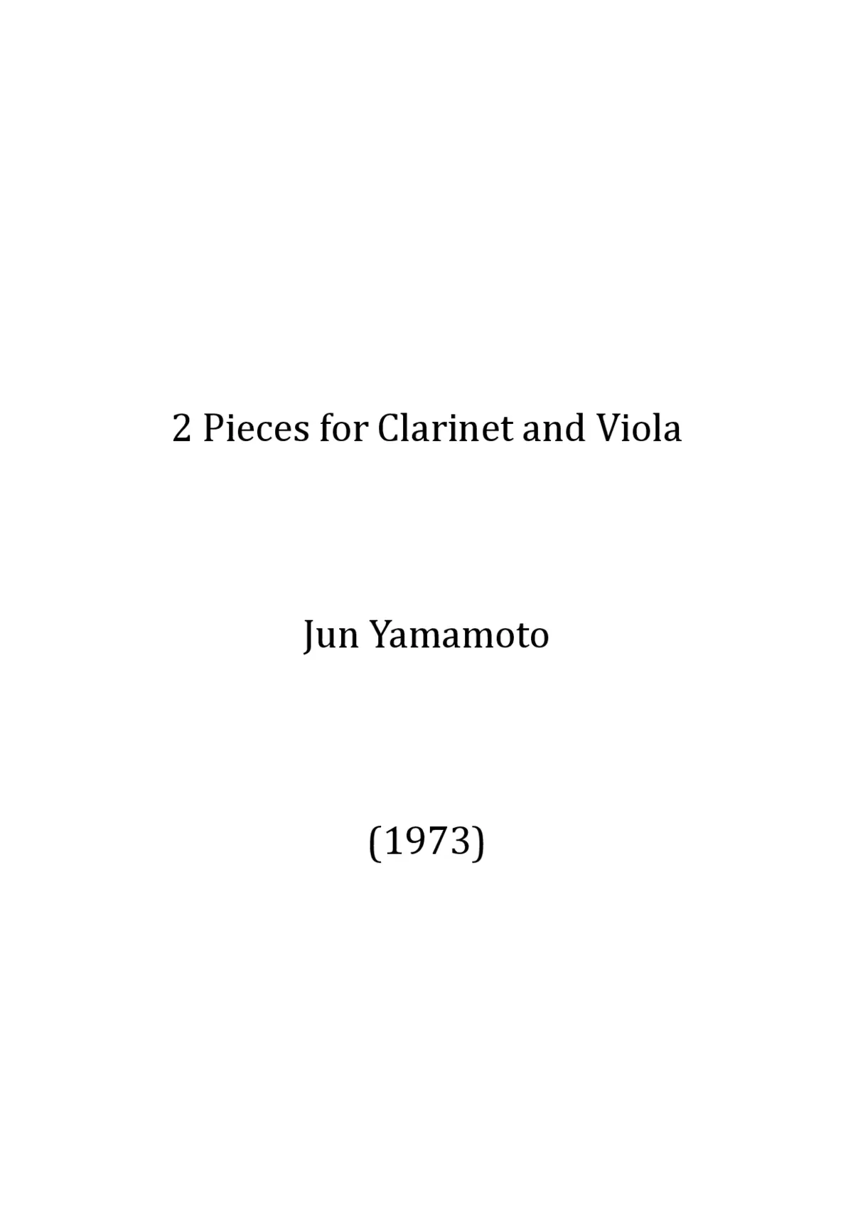 2 Pieces for Clarinet and Viola - Page 1