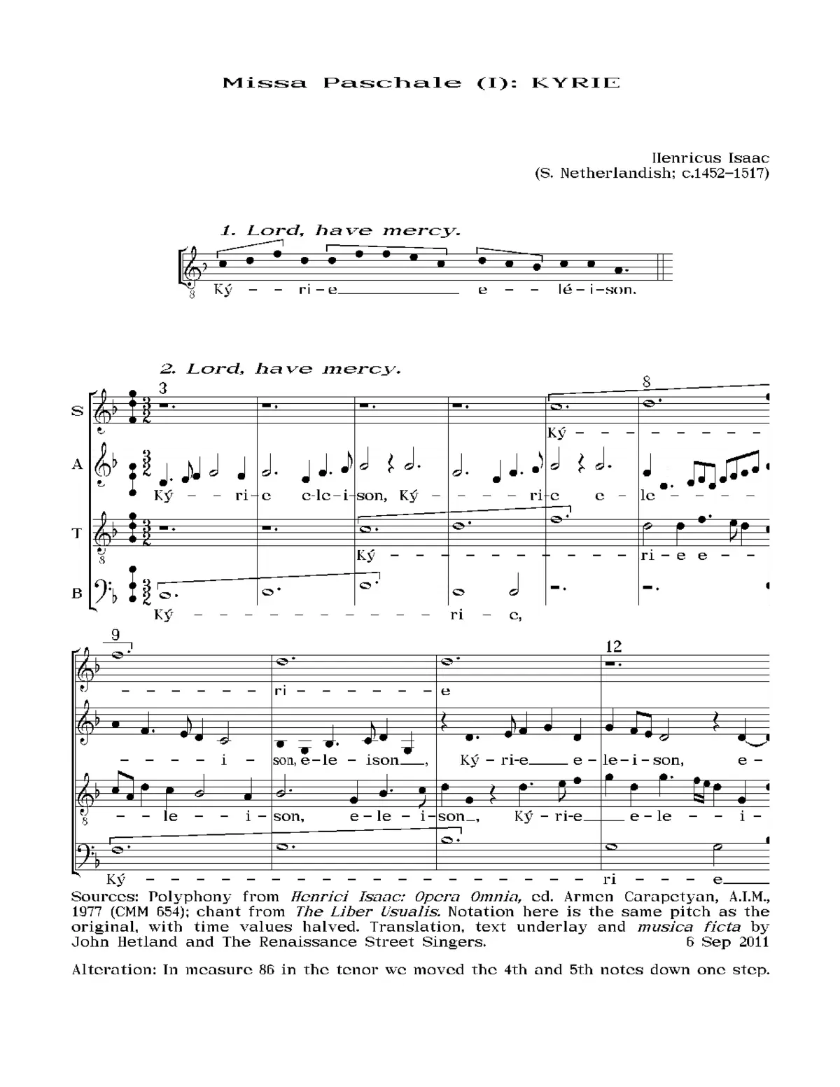 Missa Paschalis a 4 (i) - Page 1