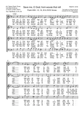 Save me, O God, from waves that roll