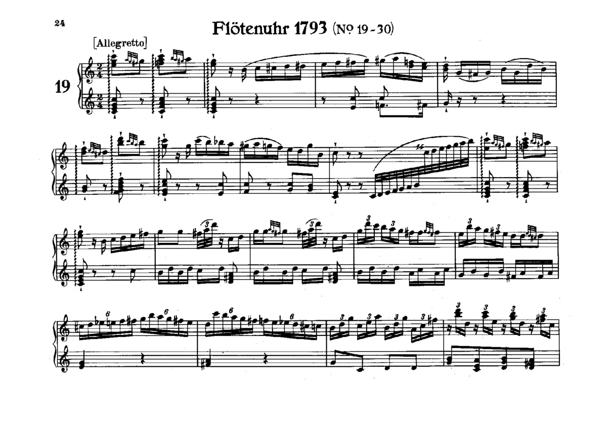Flötenuhr in C major, Hob.XIX:11 - Page 1