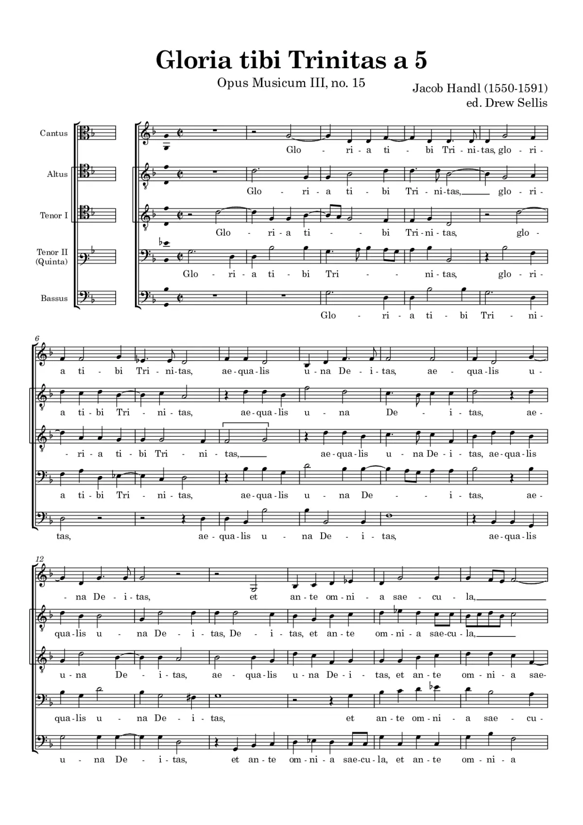 Gloria tibi Trinitas a 5 - Page 1