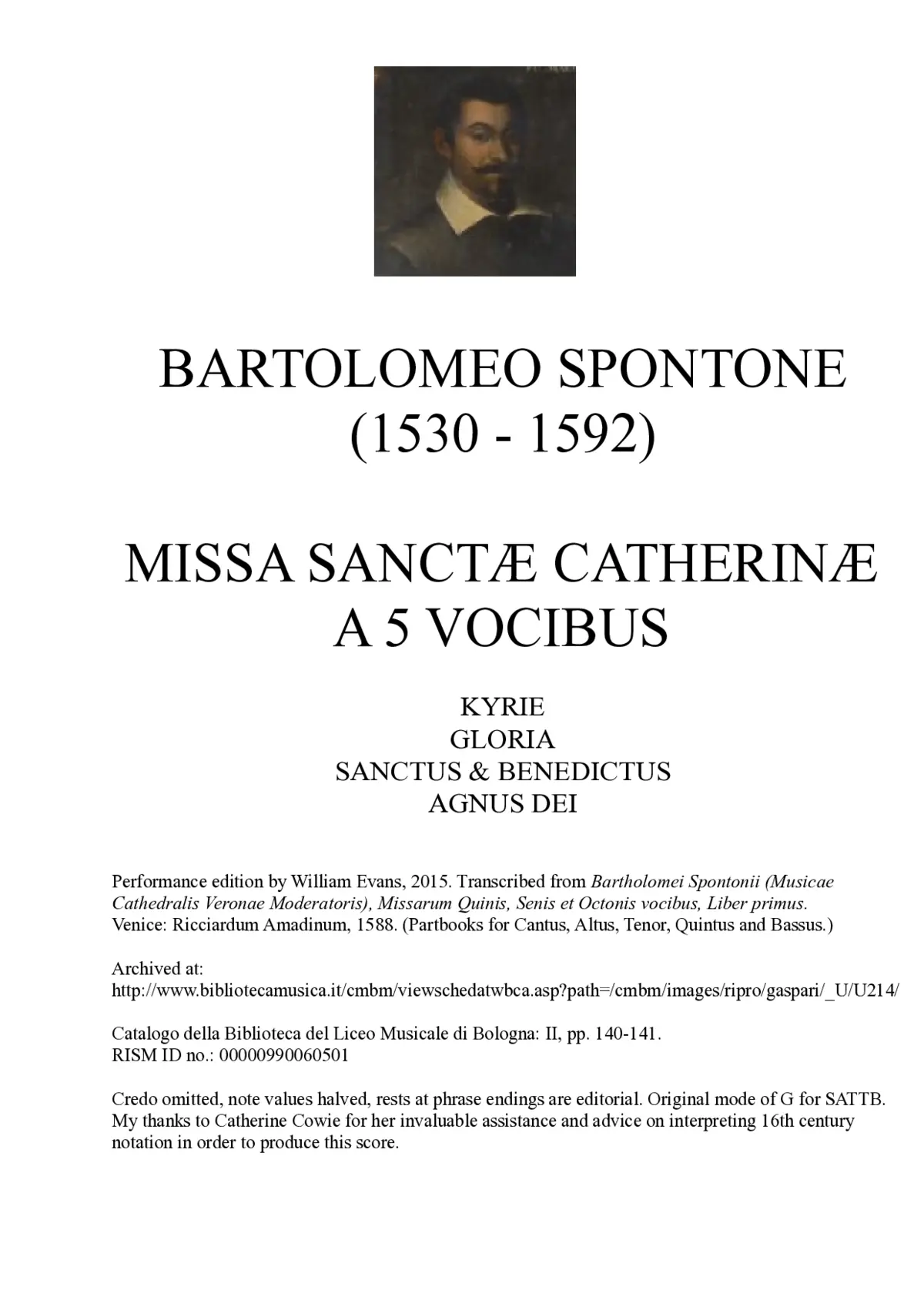 Missa Sanctæ Catherinæ - Page 1