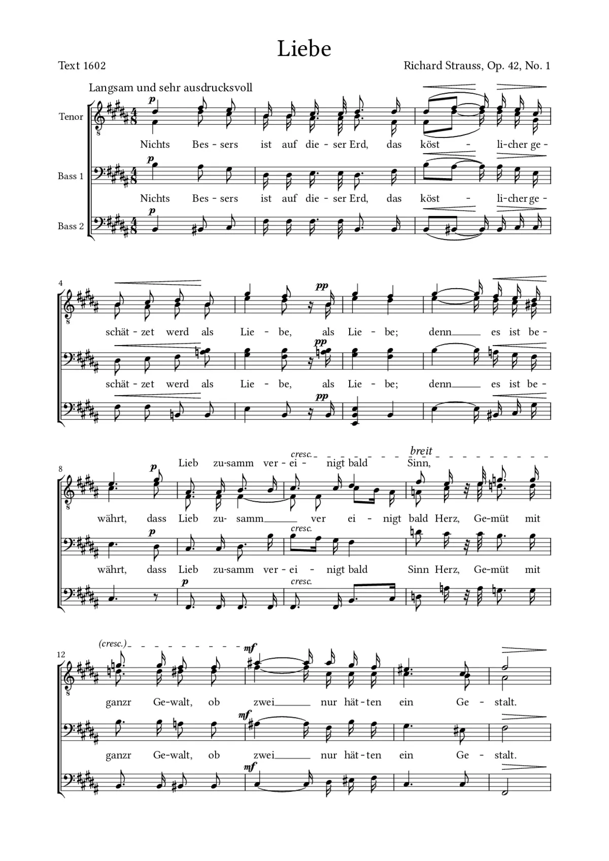 Liebe, Op. 42, No. 1 - Page 1