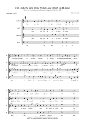 Und ich hörte eine große Stimm', die sprach im Himmel
