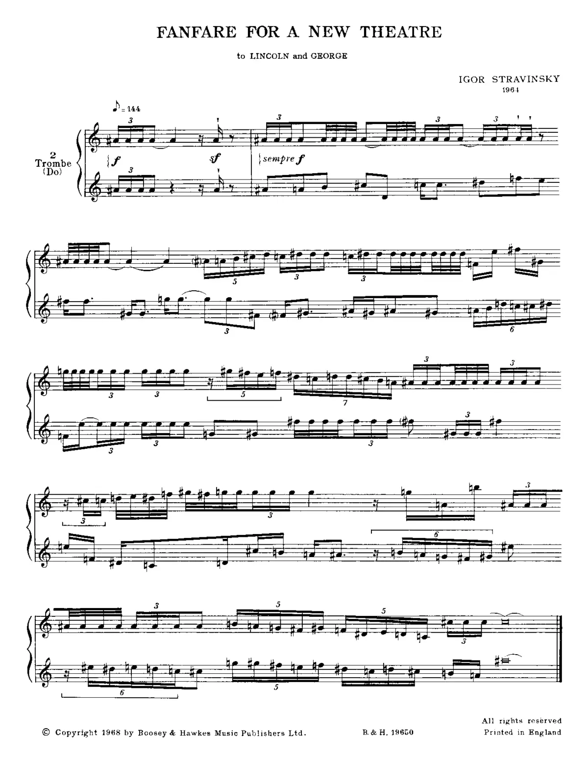 Fanfare For A New Theater, K102 - Page 1