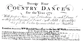 Twenty Four Country Dances for the Year 1771 With proper Tunes and Directions to each Dance as they are Performed at Court, &amp; All Poilte Assemblys Set for the Violin, German Flute or Hautboy