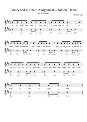 Poetry and Ostinato Assignment -- Simple Duple