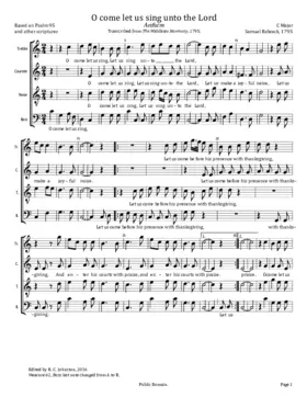 O come let us sing unto the Lord