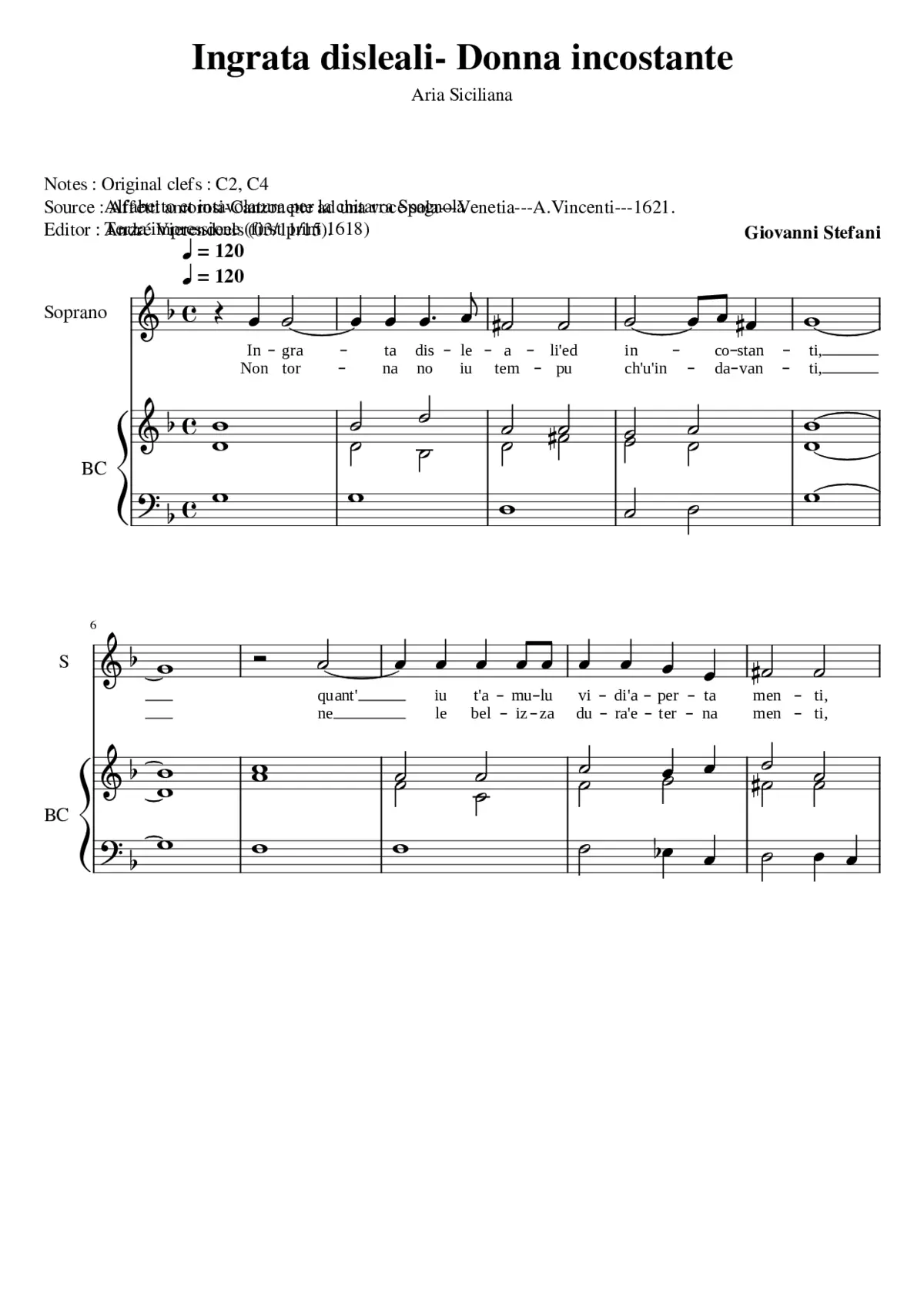 Ingrata disleali - Donna inconstante - Page 1