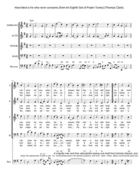 How blest is he who ne'er consents (from An Eighth Set of Psalm Tunes)