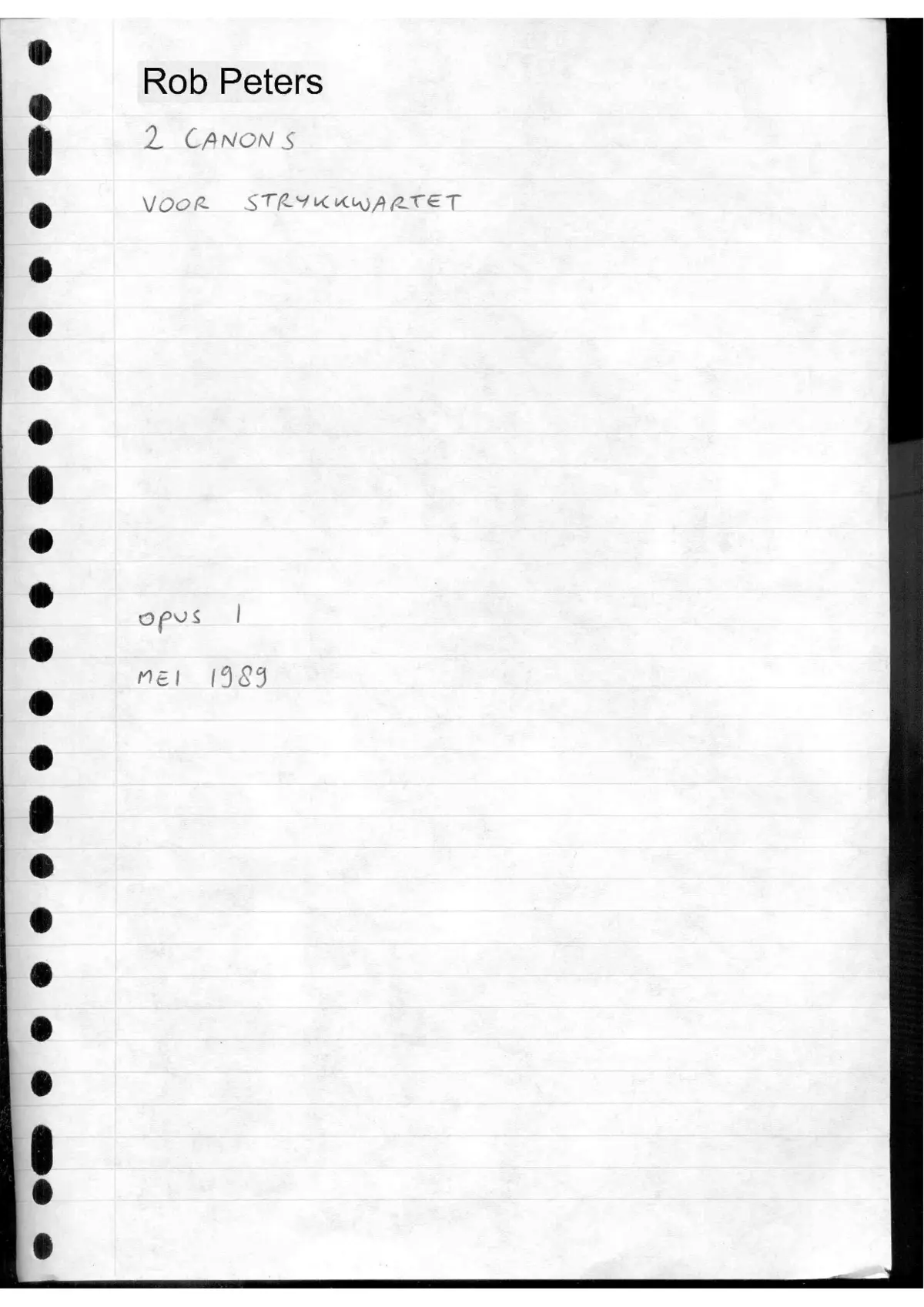 2 Canons for String Quartet - Page 1