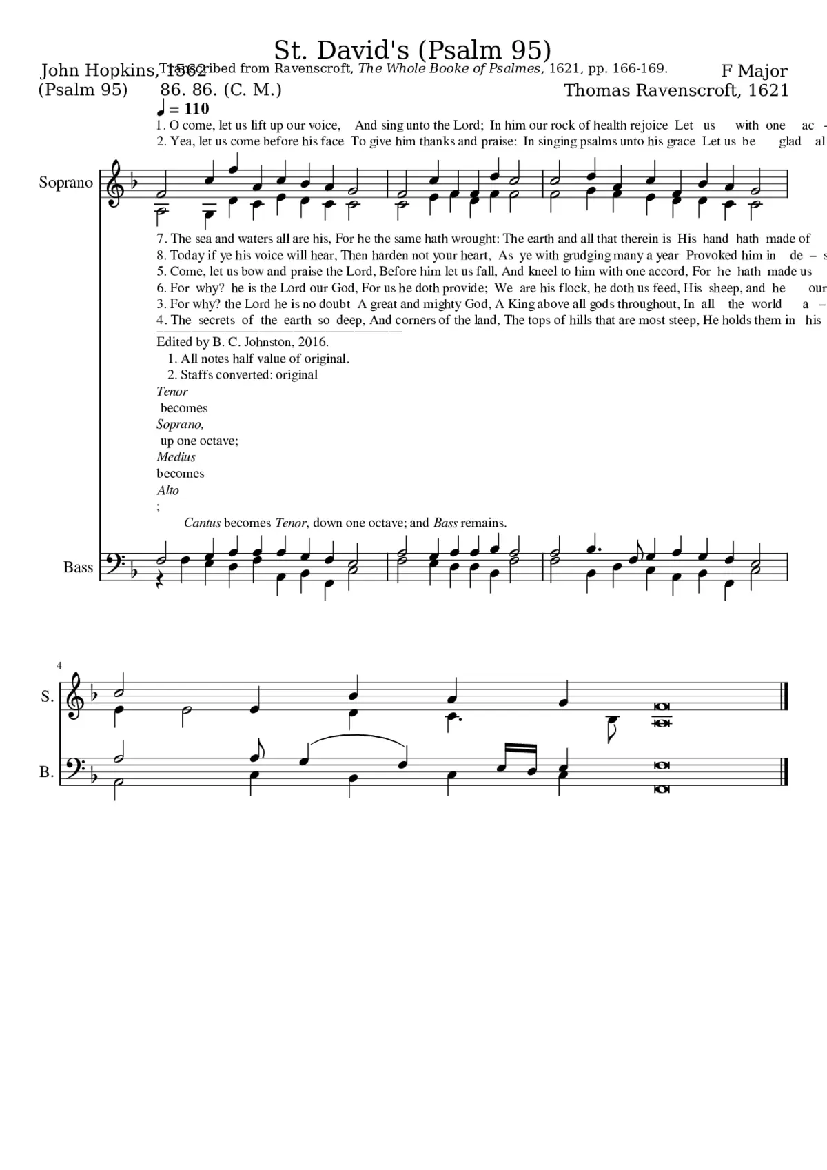 O come let us lift up our voice - Page 1