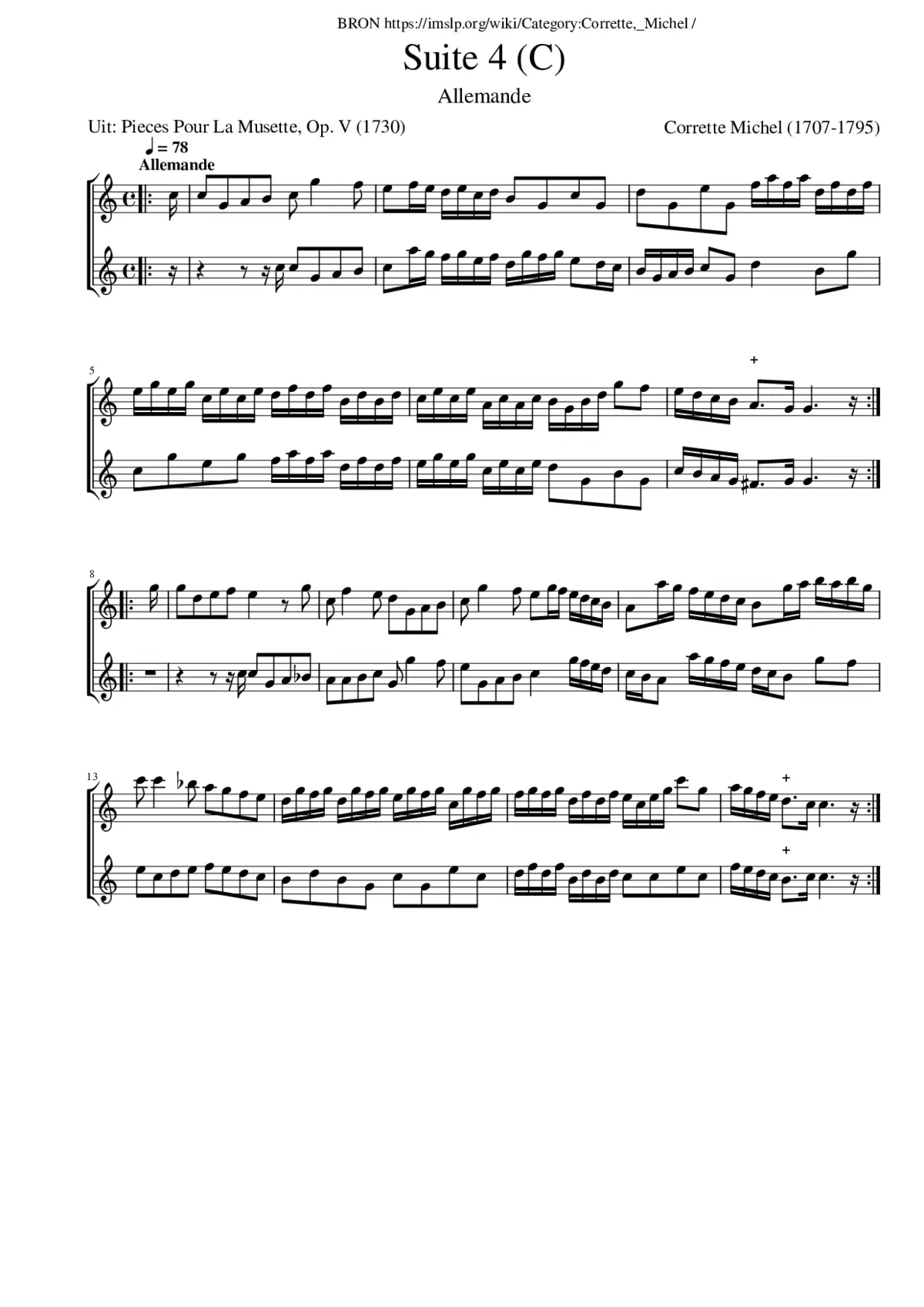 Suite 4 (C) (Allemande) - Page 1