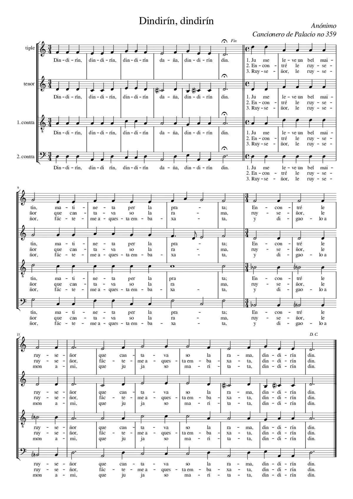 Cancionero de Palacio no 359 - Page 1
