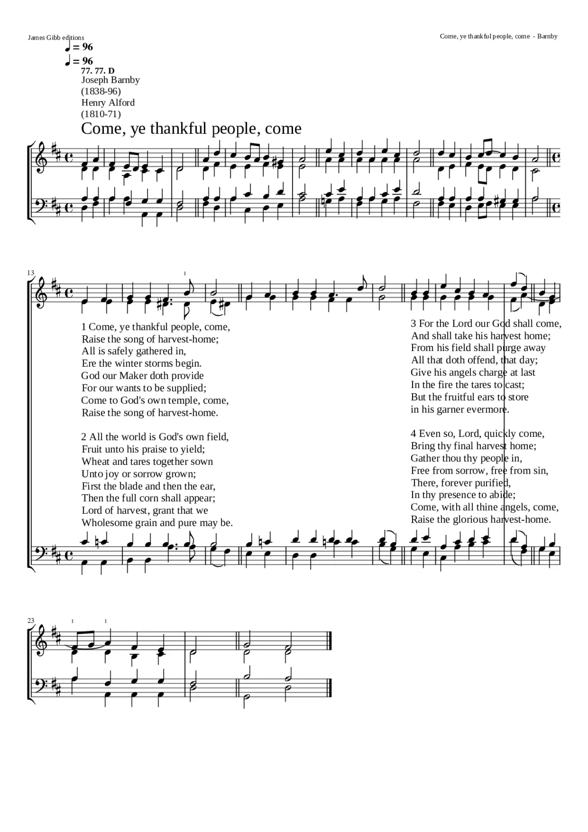 Come ye thankful people come - Page 1