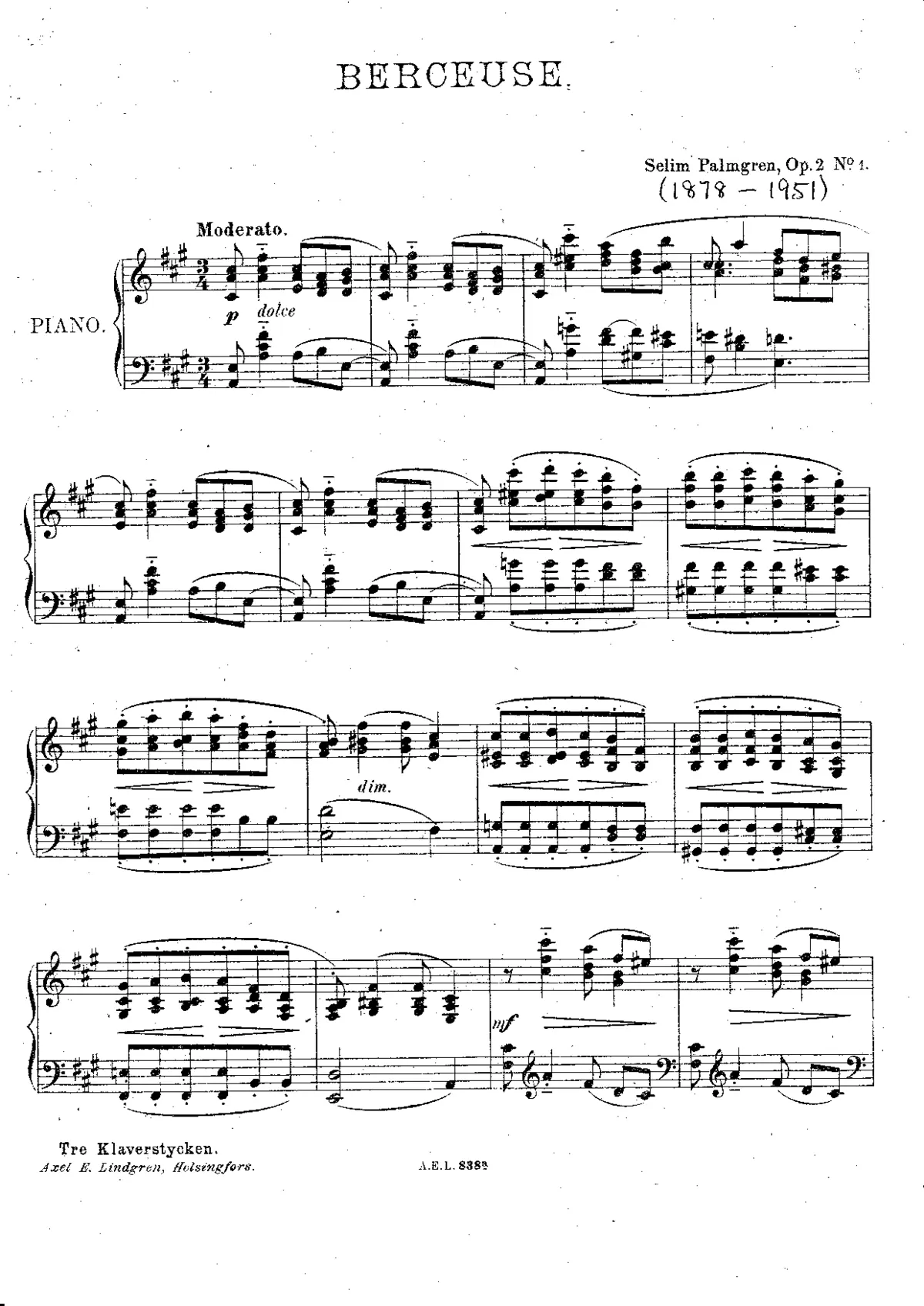 3 Piano Pieces - Page 1
