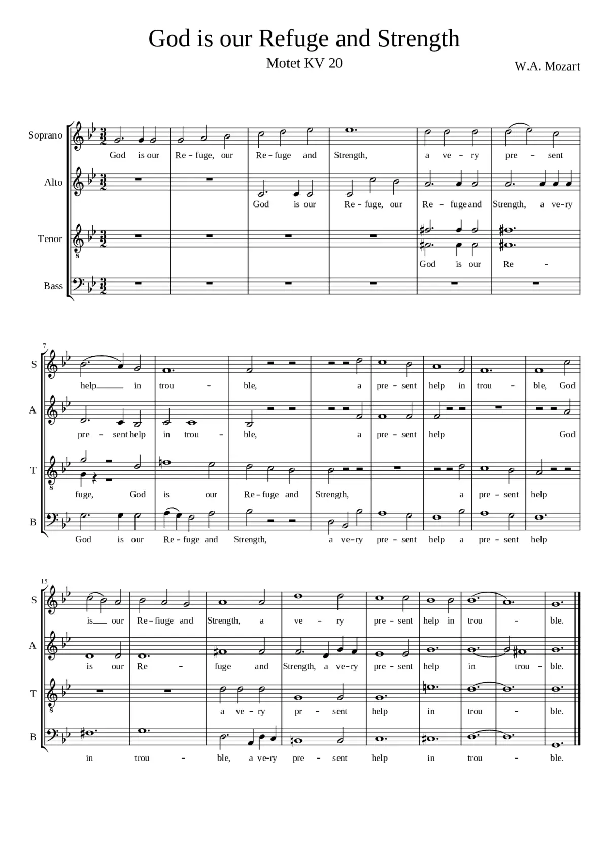 God is Our Refuge K.20 - Page 1