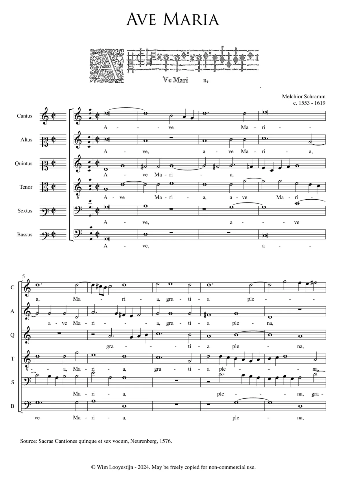 Ave Maria a 6 - Page 1