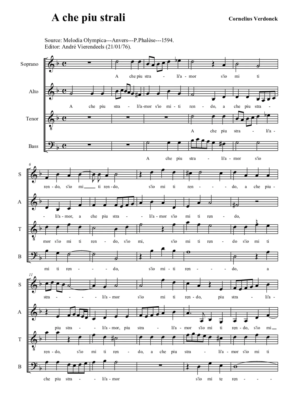 A che piu strali - Page 1
