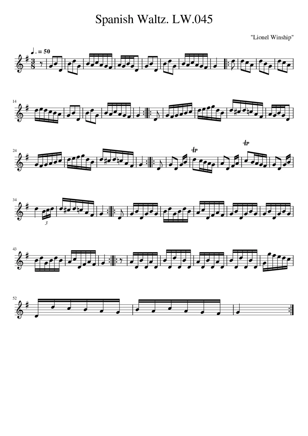 Spanish Waltz. LW.045 - Page 1