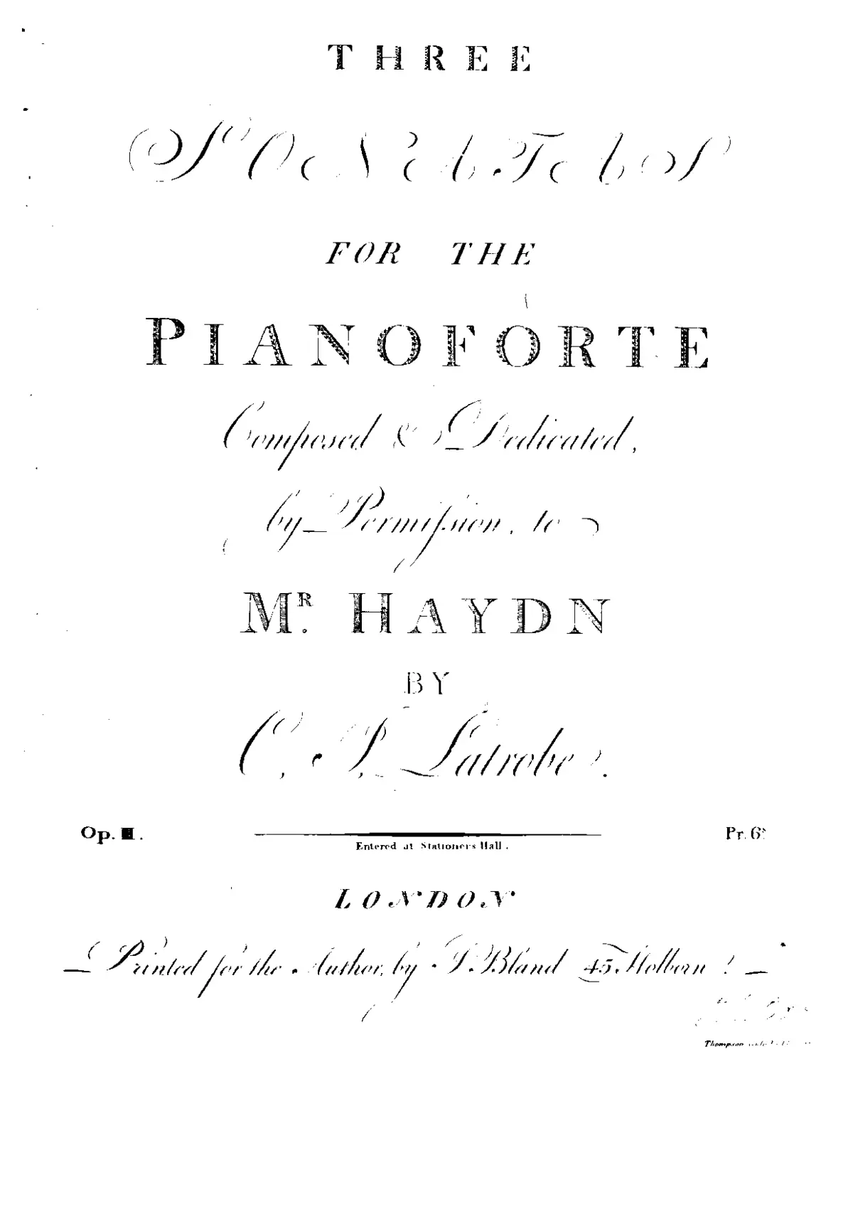 3 Piano Sonatas - Page 1