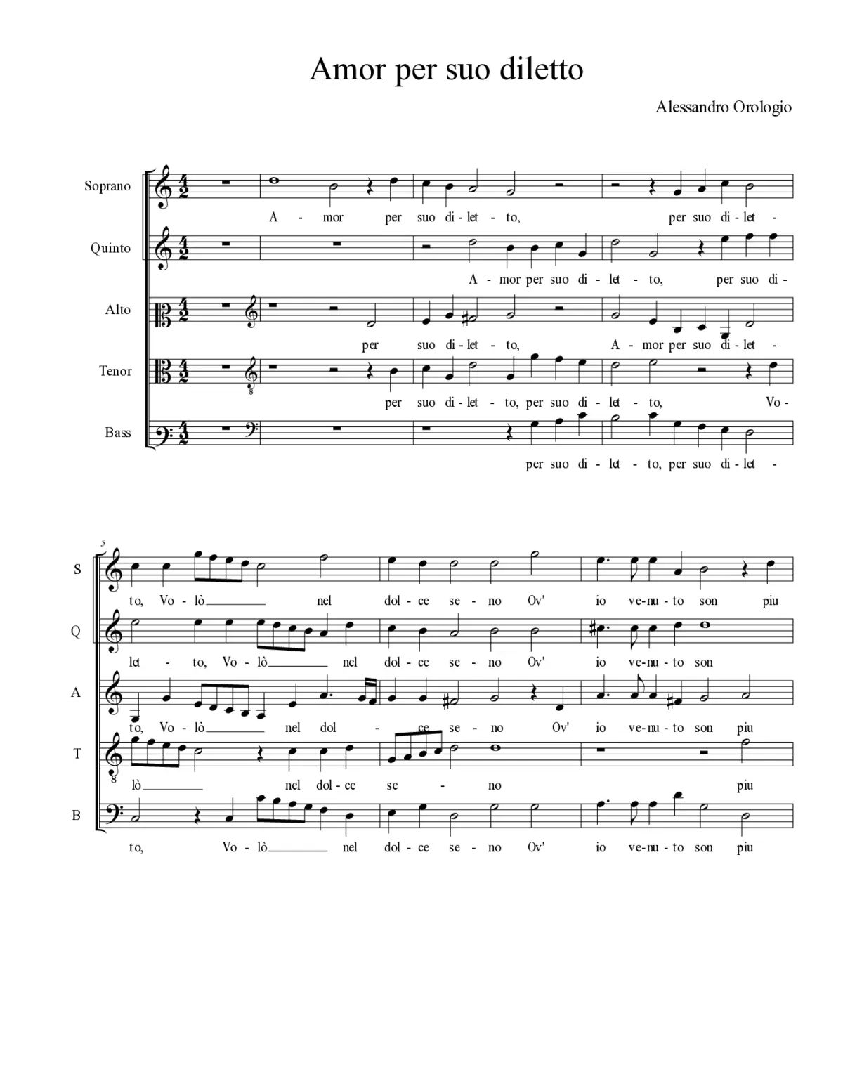 Amor per suo diletto - Page 1