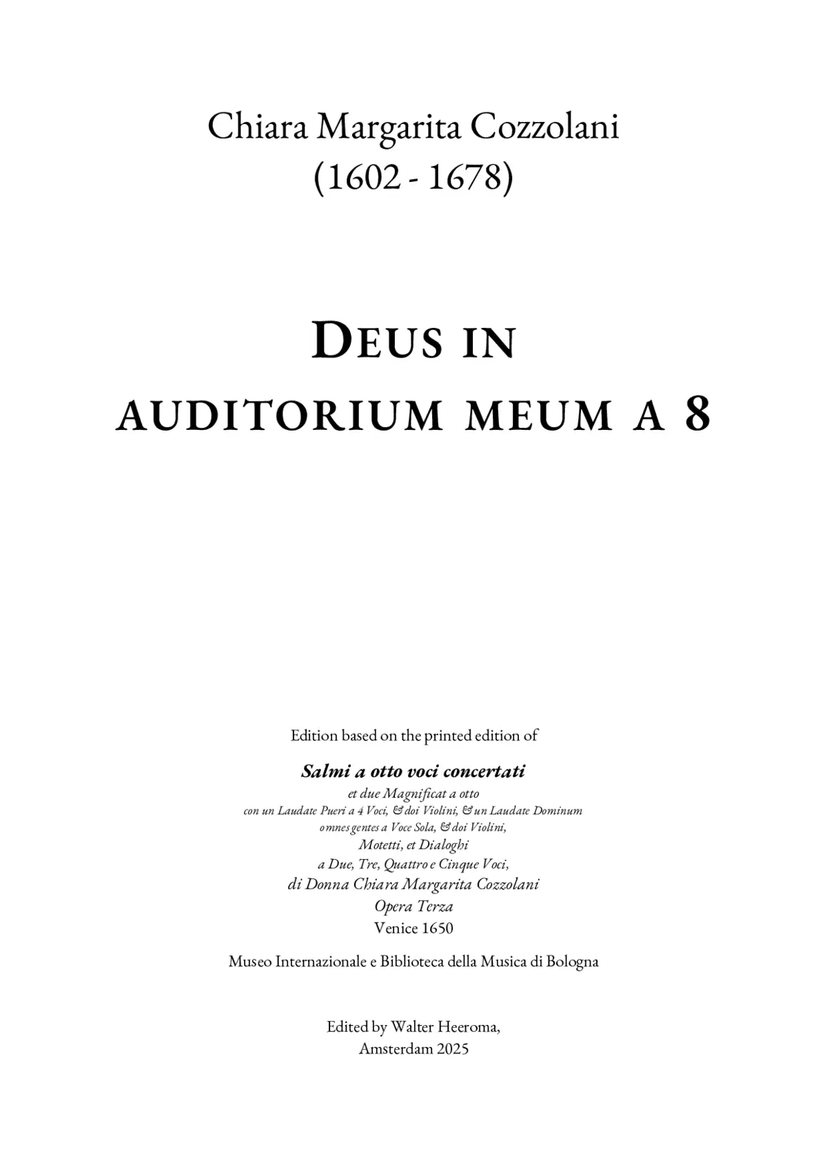 Deus in adiutorium meum intende - Page 1
