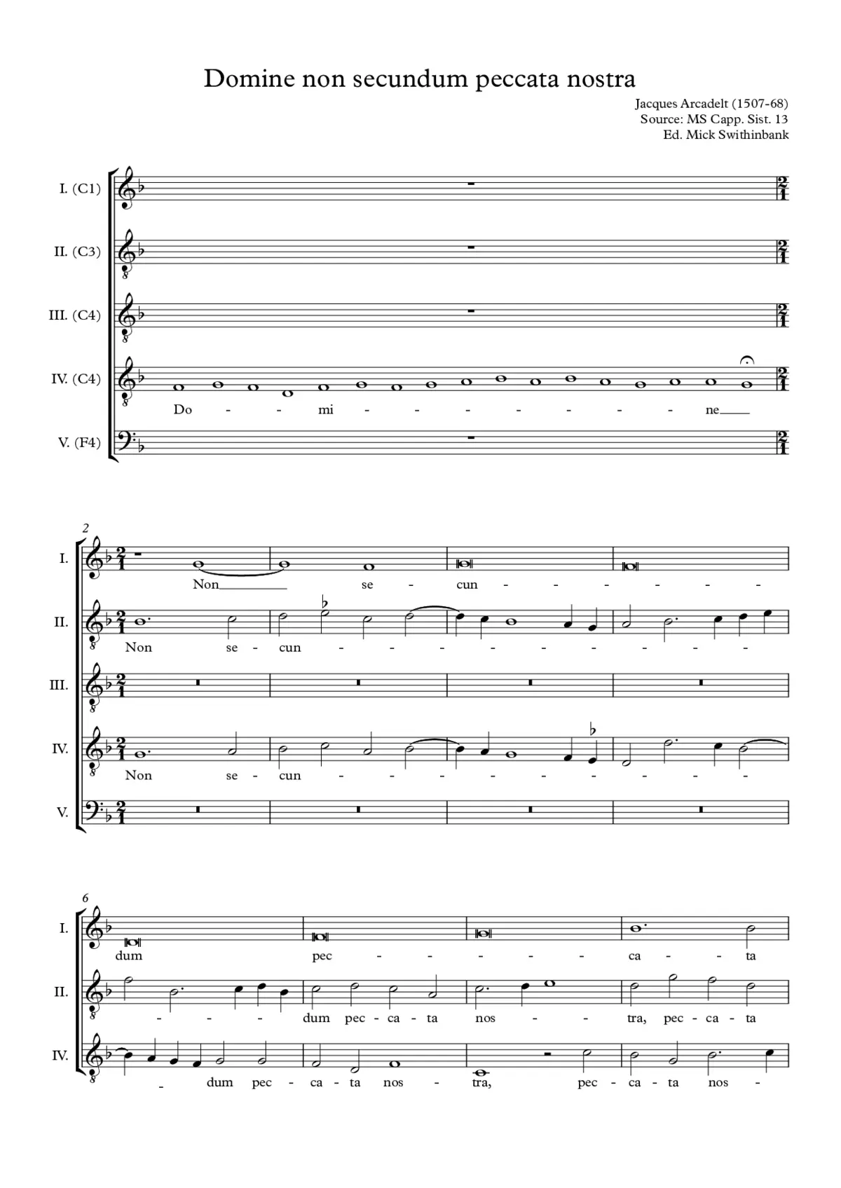Domine non secundum peccata nostra - Page 1