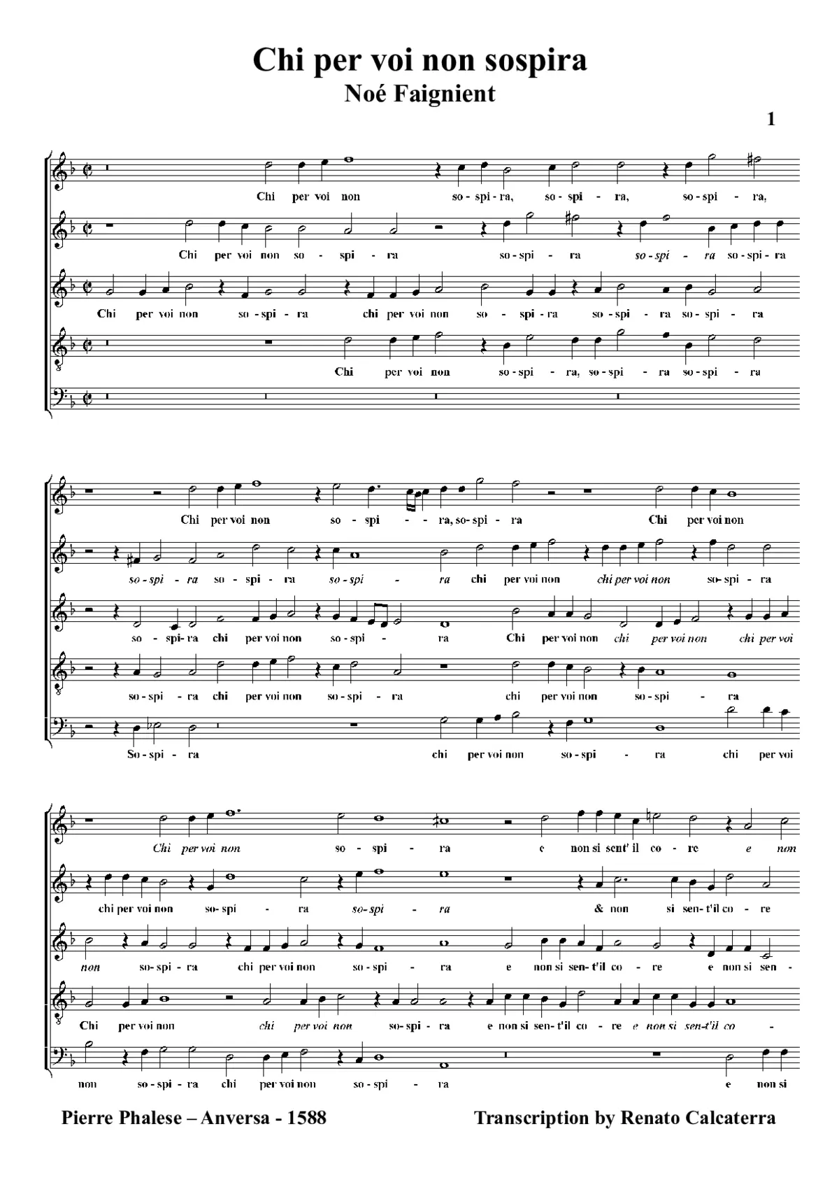 Chi per voi non sospira - Page 1