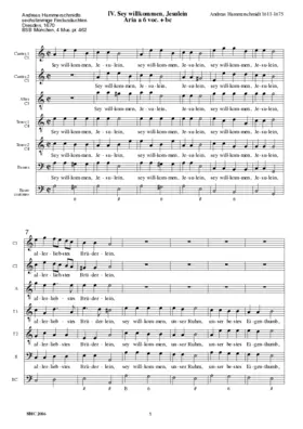 Sey willkommen, Jesulein