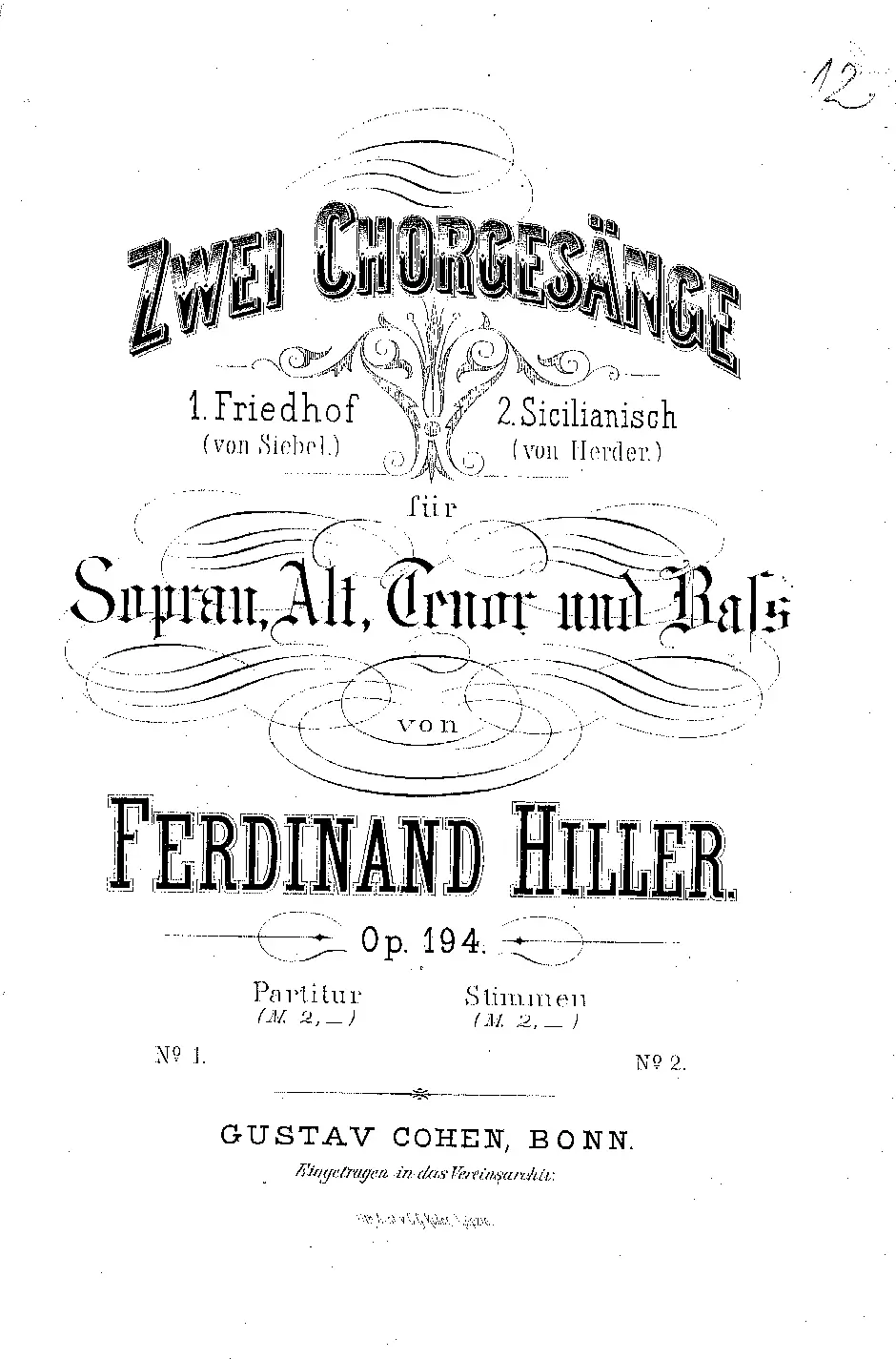 2 Chorgesänge - Page 1