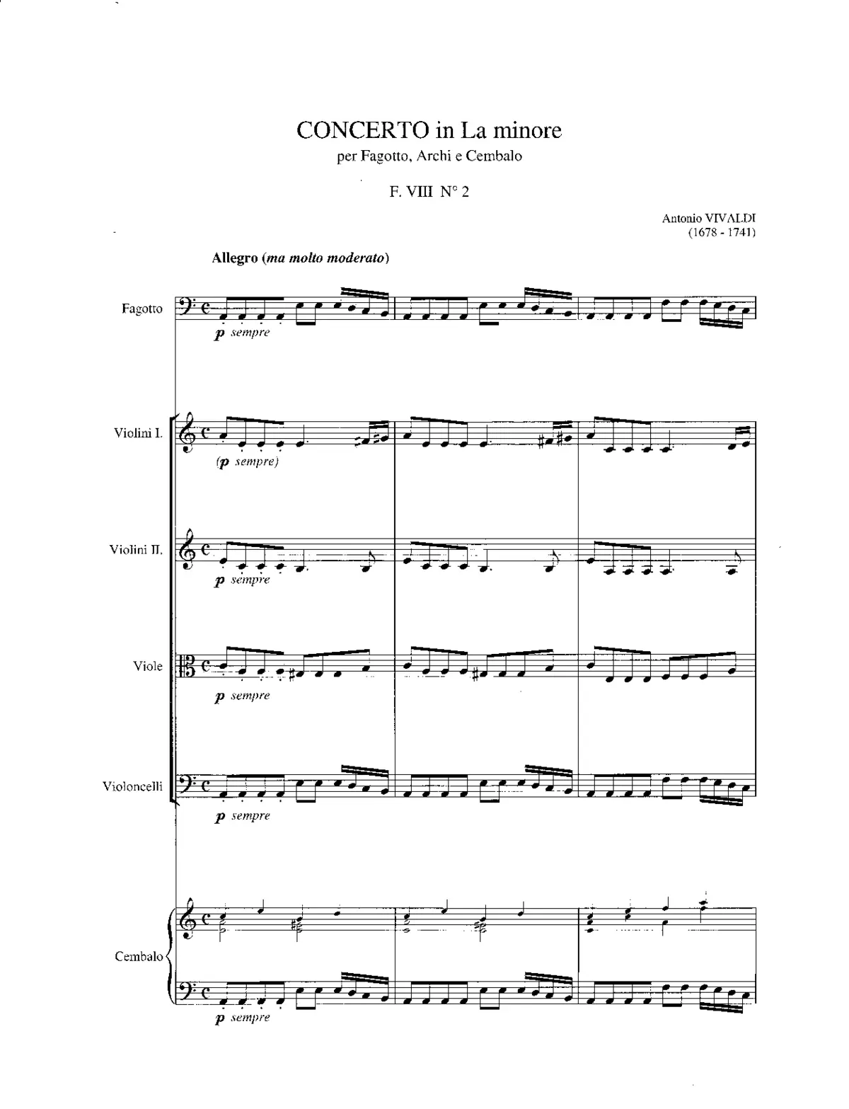 Bassoon Concerto in A minor - Page 1