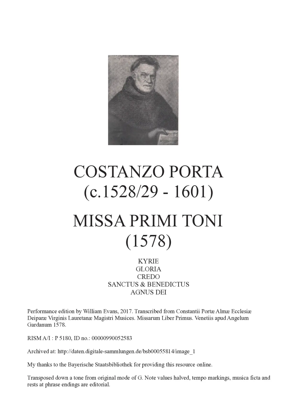 Missa Primi Toni - Page 1
