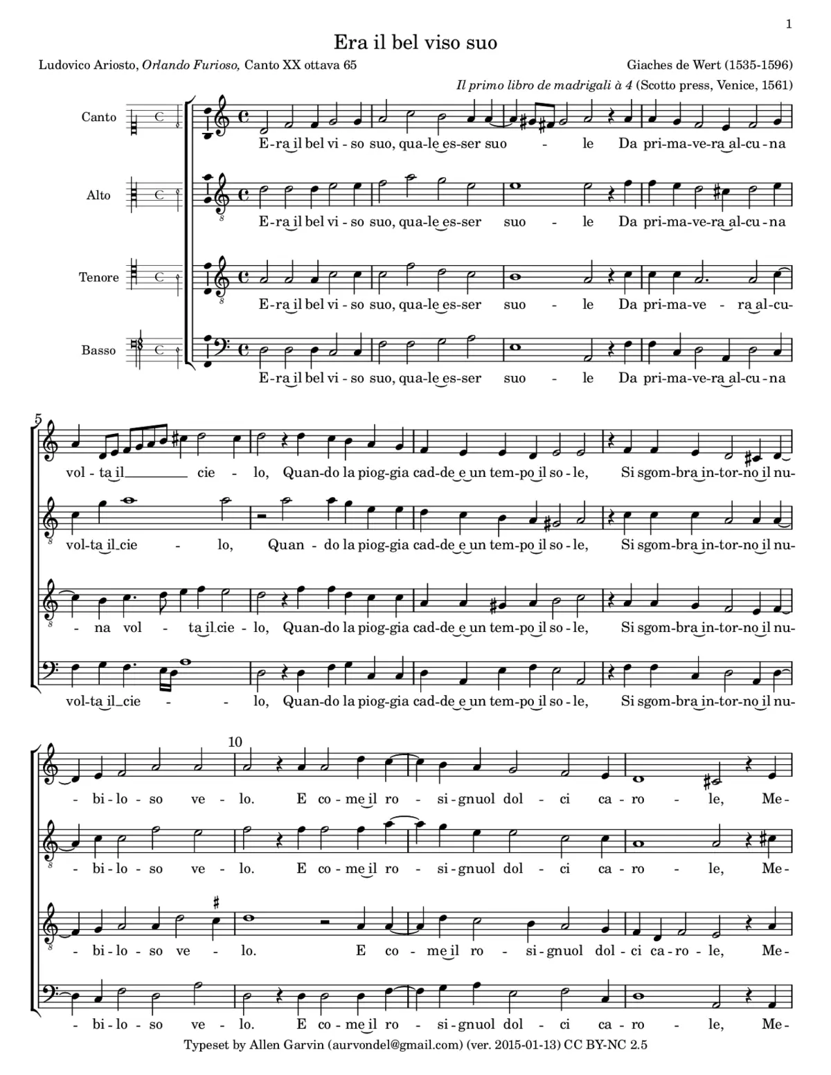 Era il bel viso suo - Page 1
