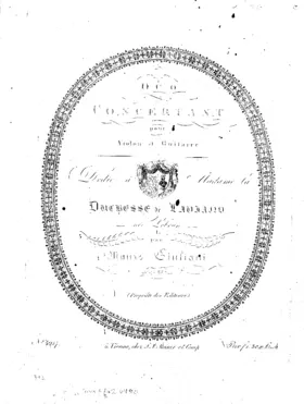 Duo concertant pour Violon et Guitarre