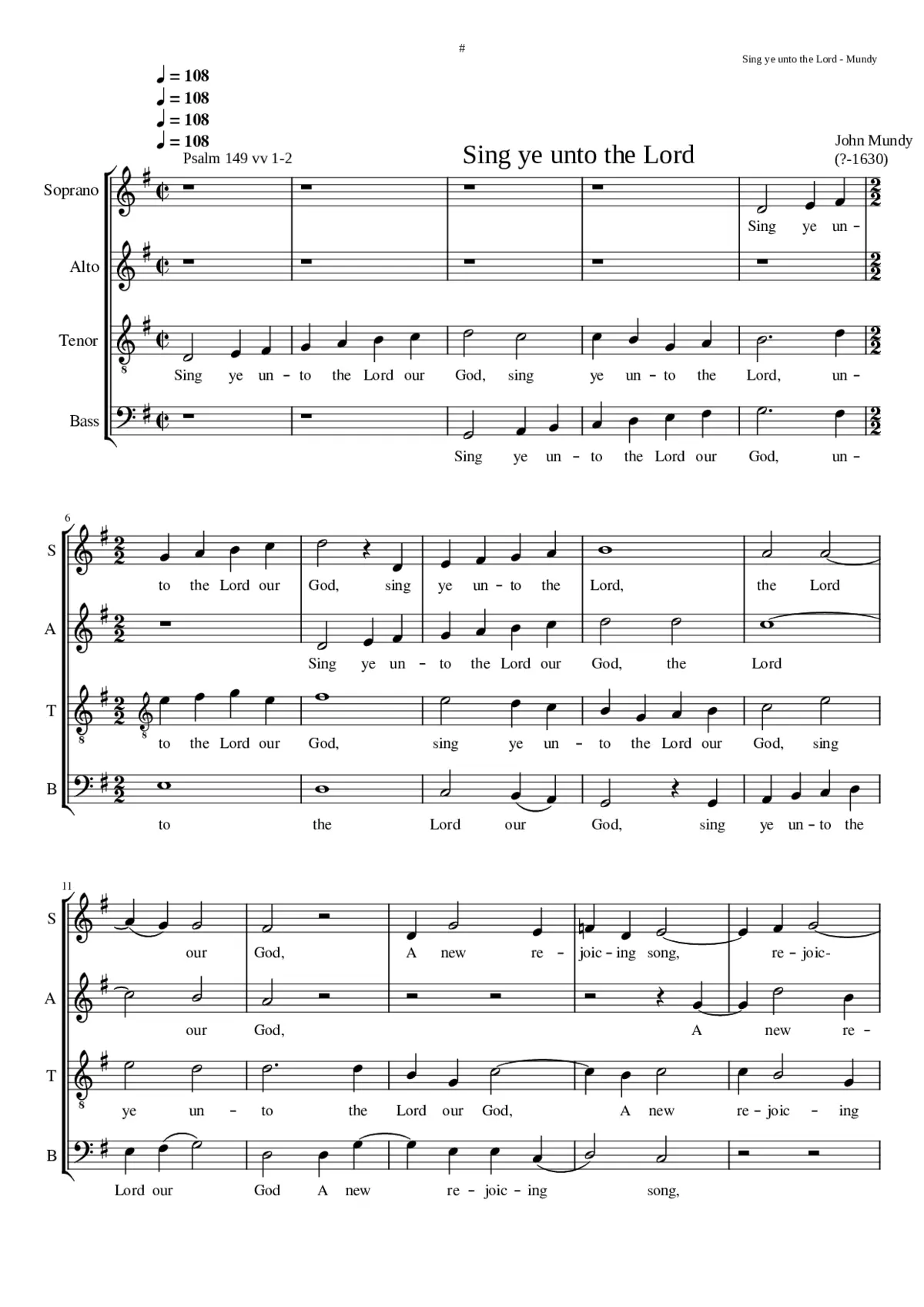 Sing ye unto the Lord our God - Page 1