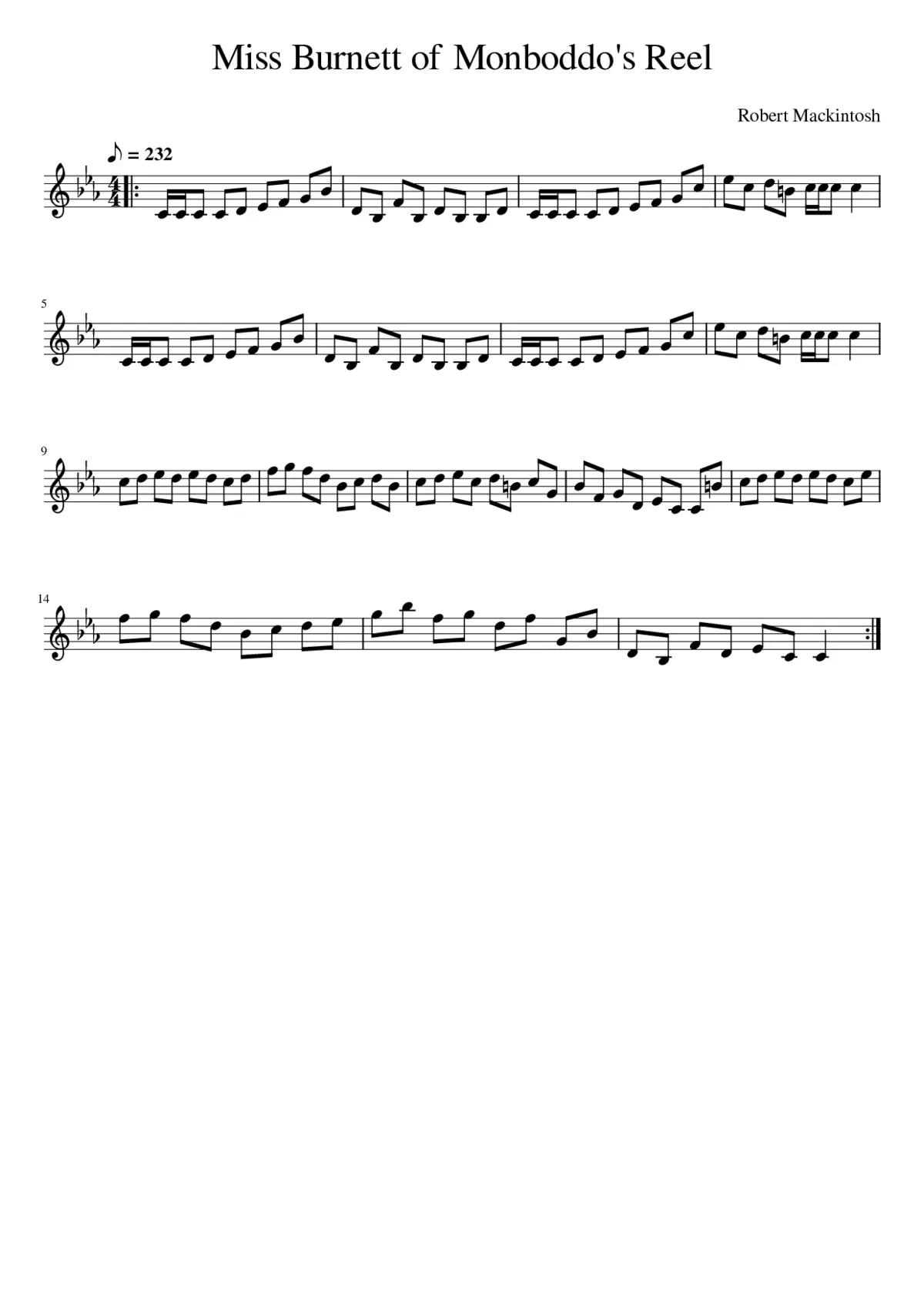 Miss Burnett of Monboddo's Reel - Page 1