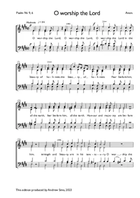 O worship the Lord