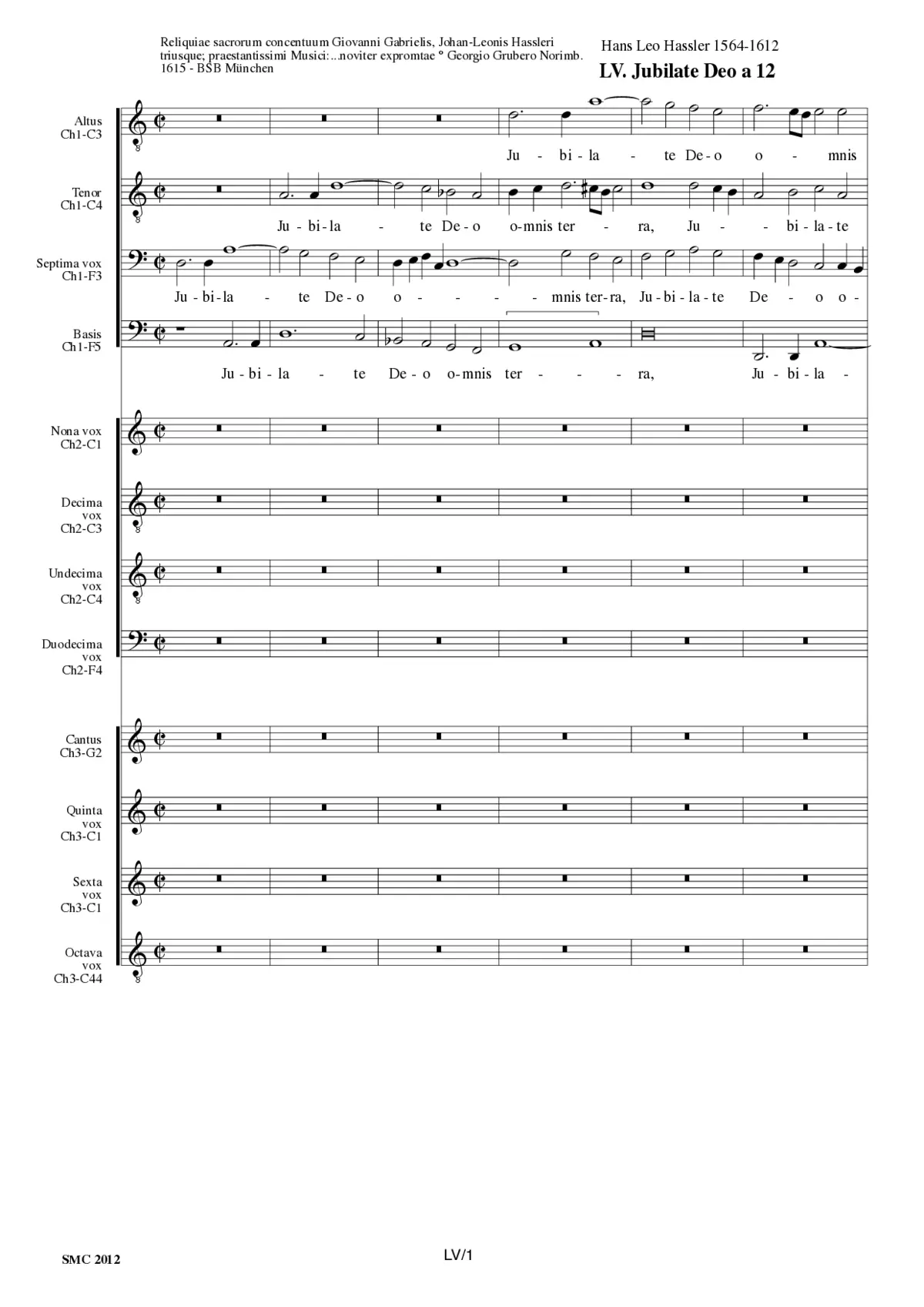 Jubilate Deo omnis terra, exultate - Page 1