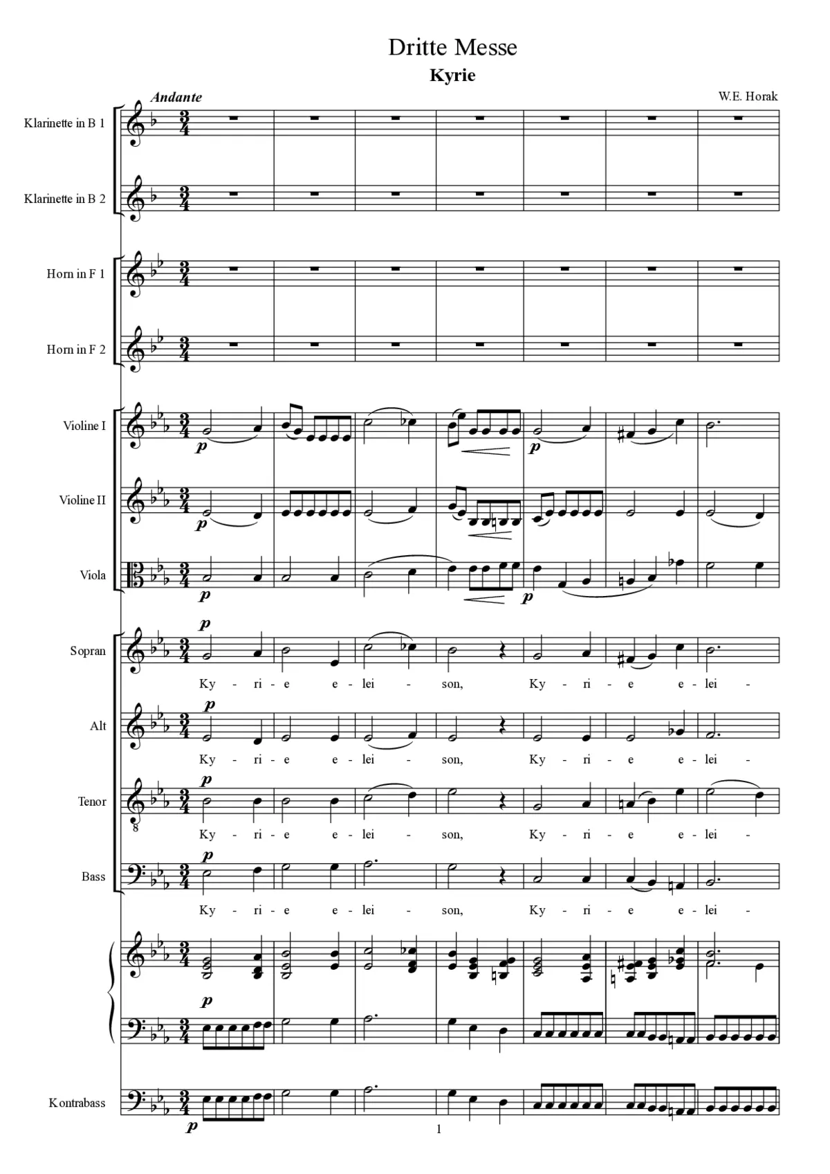 Missa No. 3 in Eb Major - Page 1