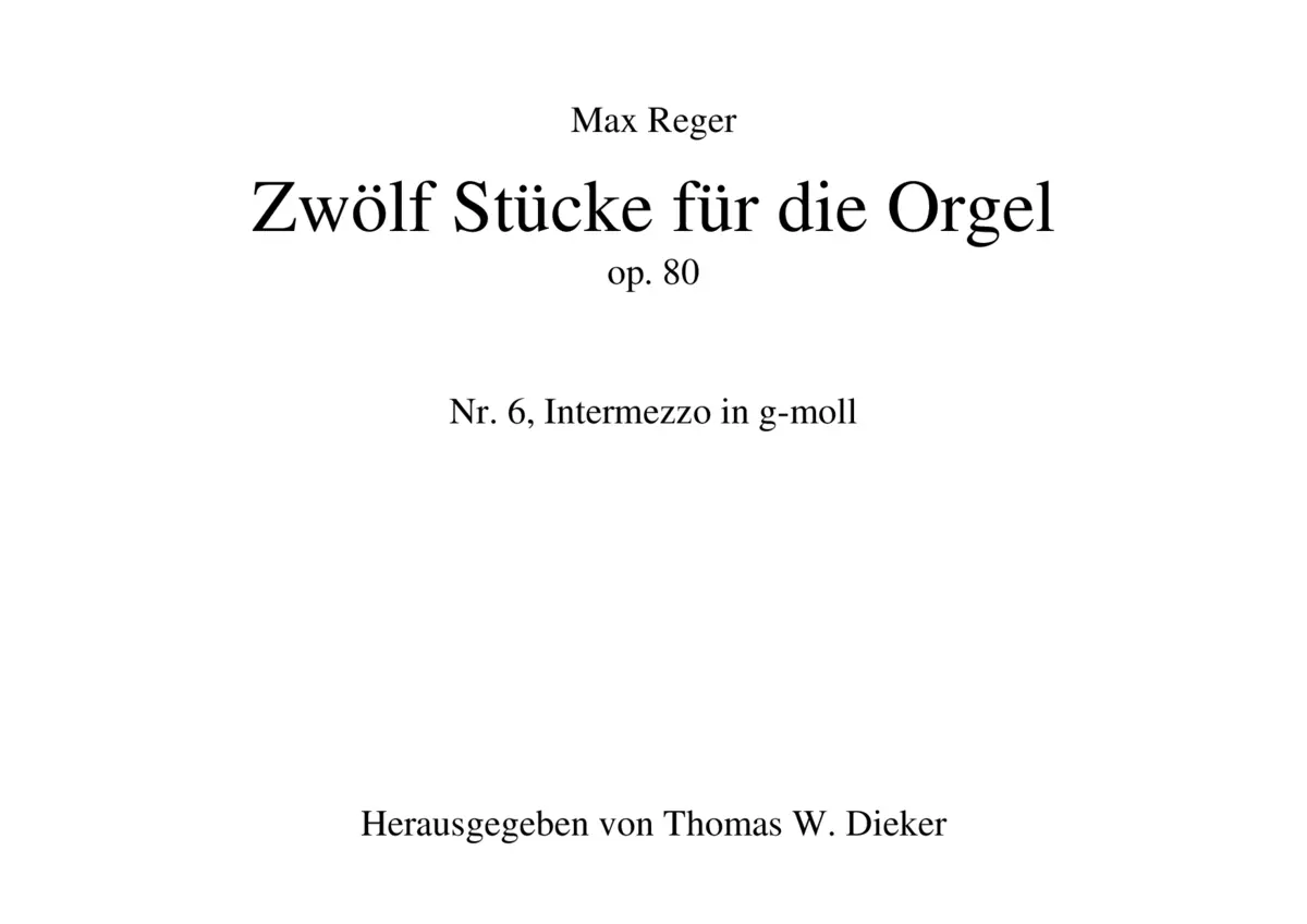 12 Stücke für die Orgel - Page 1