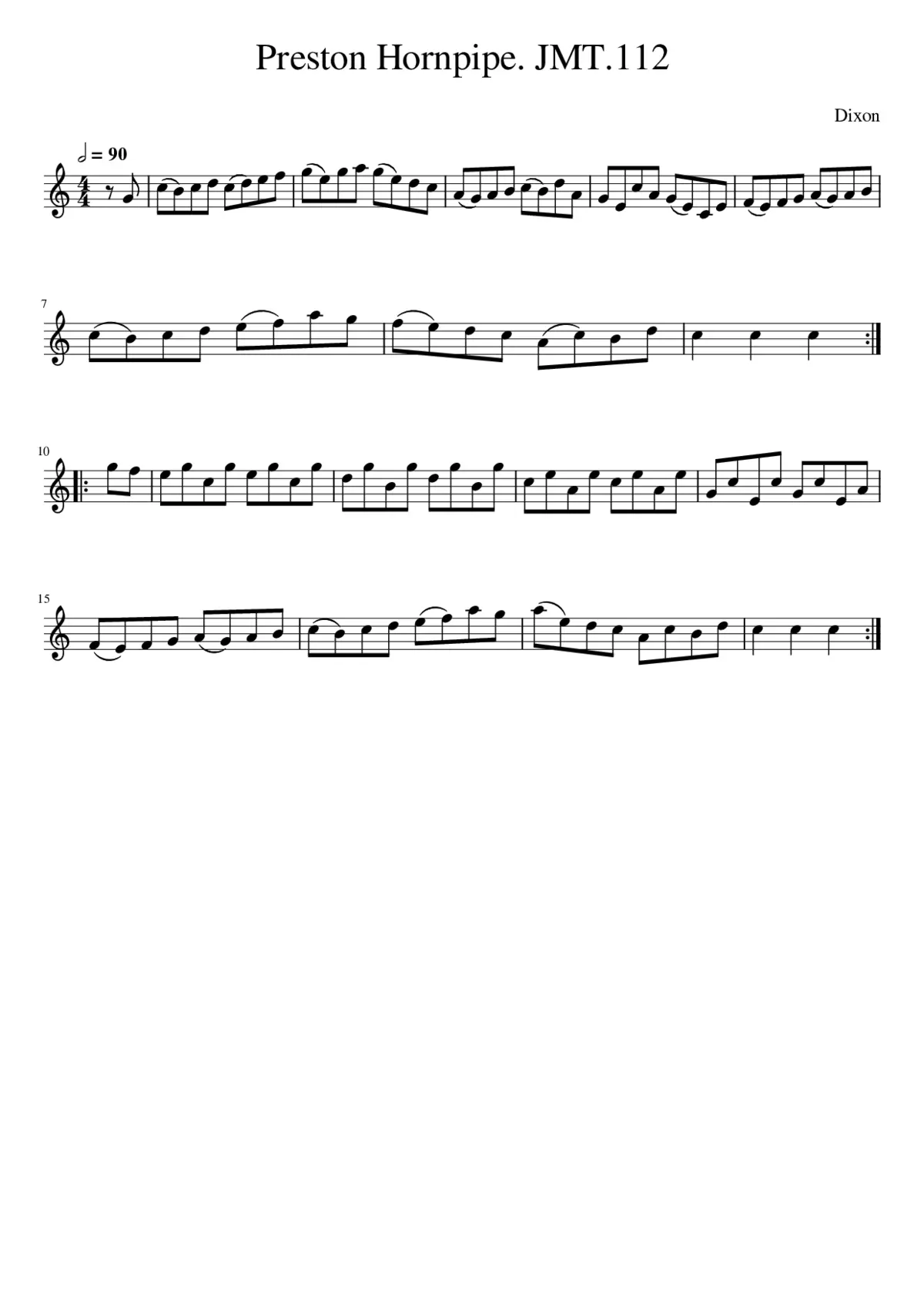 Preston Hornpipe. JMT.112 - Page 1