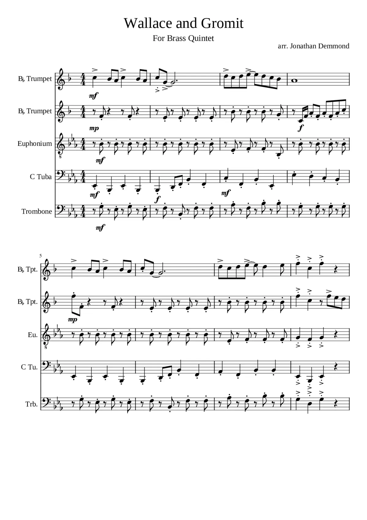 Wallace and Gromit Theme - Page 1