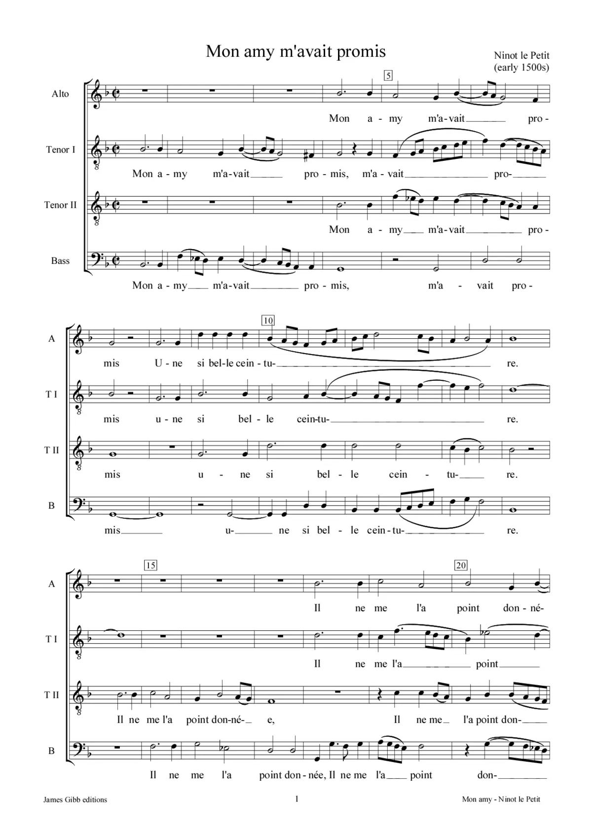 Mon amy m'avoit promis - Page 1
