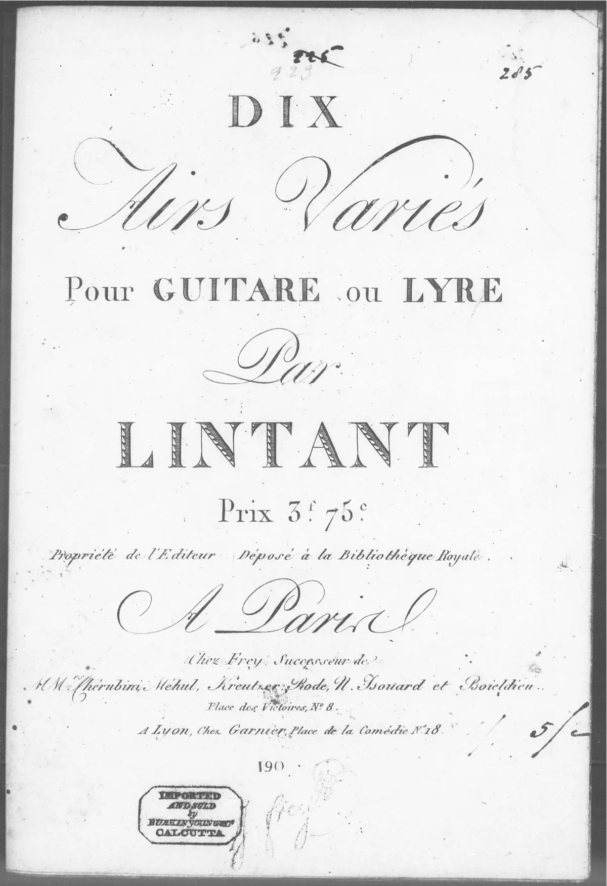 10 Airs variés pour guitare ou lyre - Page 1