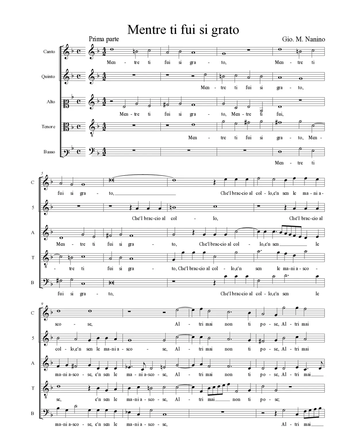Mentre ti fui si grato - Page 1