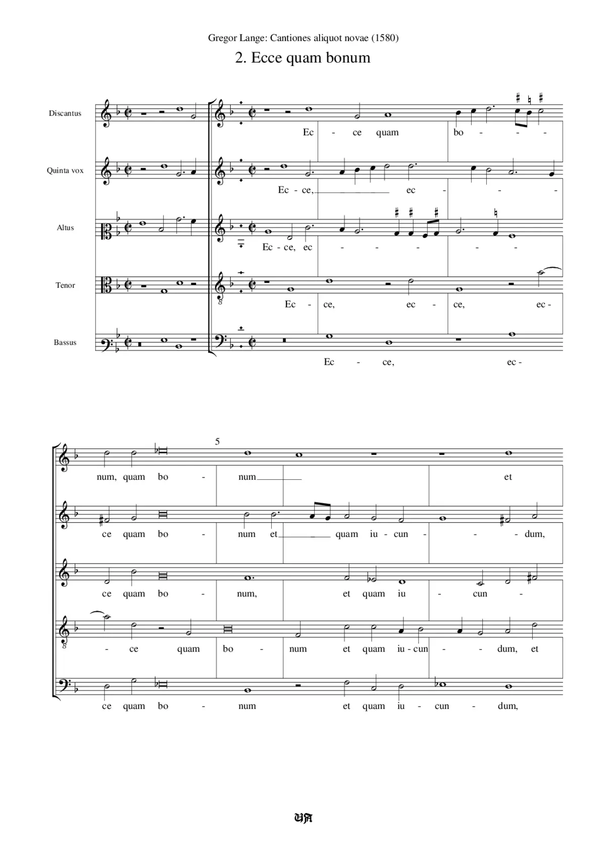 Ecce quam bonum - Page 1
