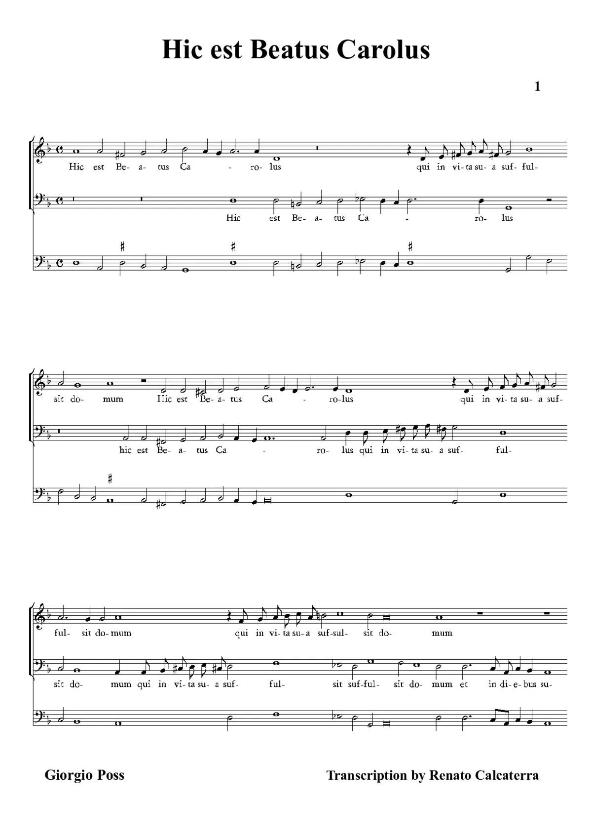 Hic est Beatus Carolus - Page 1