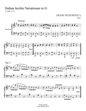 7 Easy Variations in G major