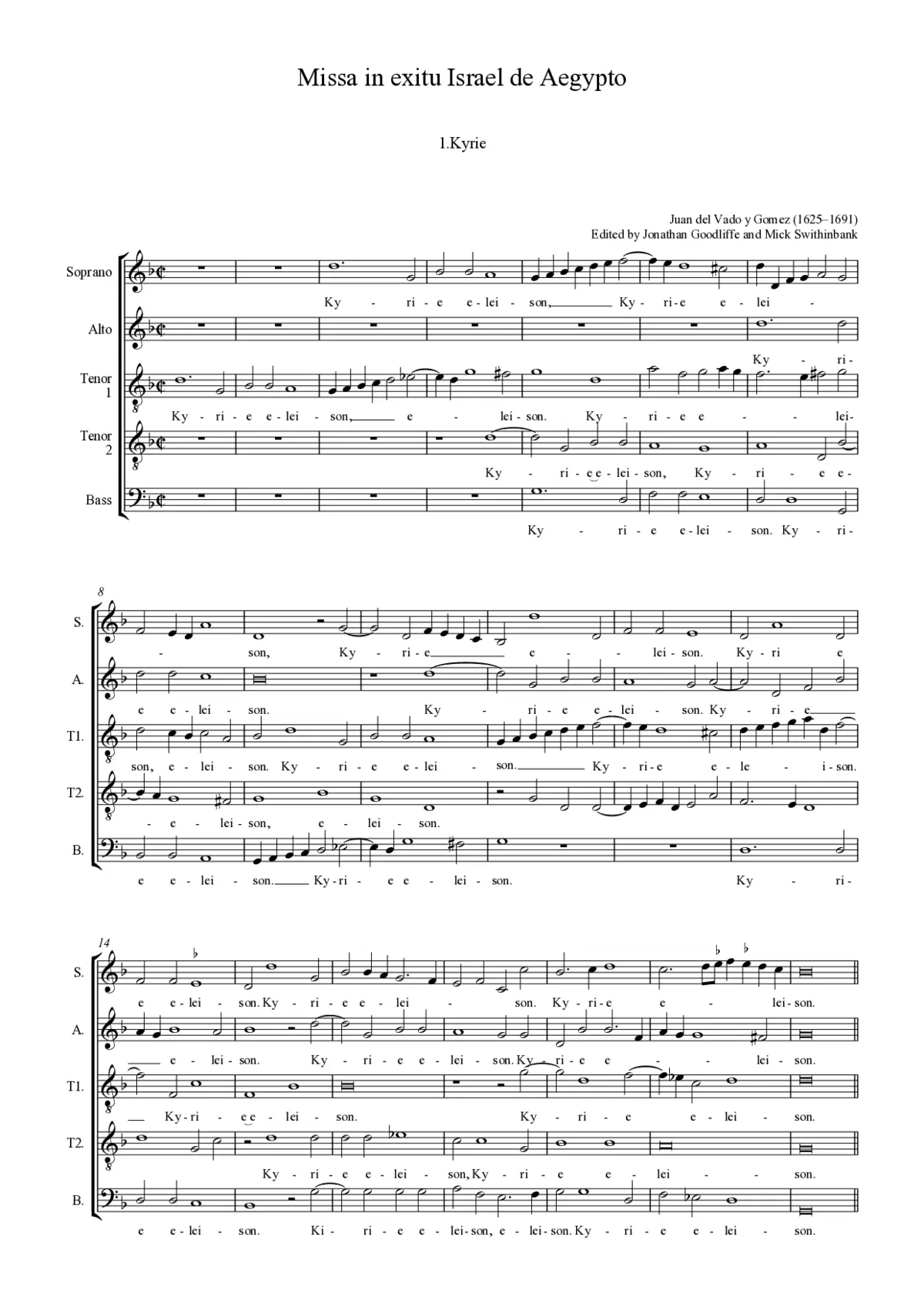 Missa in exitu Israel de Aegypto - Page 1